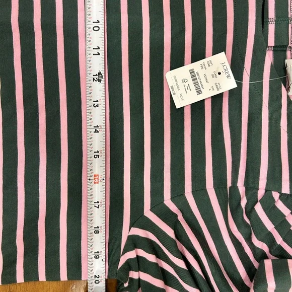 J. Crew NWT puff sleeve button back striped top LG preppy casual office - Picture 7 of 7